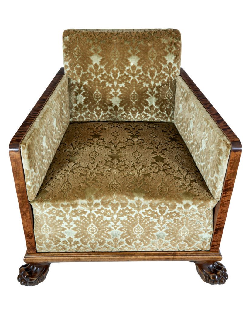 Pair of Scandinavian Art Deco Birch Club Armchairs — image 4
