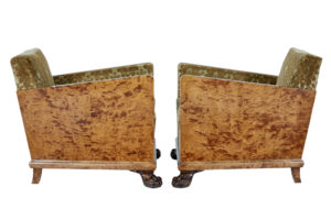 Pair of Scandinavian Art Deco Birch Club Armchairs — thumbnail 5
