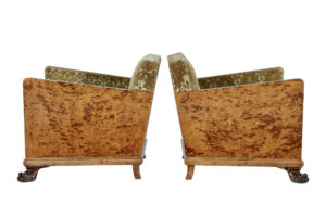 Pair of Scandinavian Art Deco Birch Club Armchairs — thumbnail 7