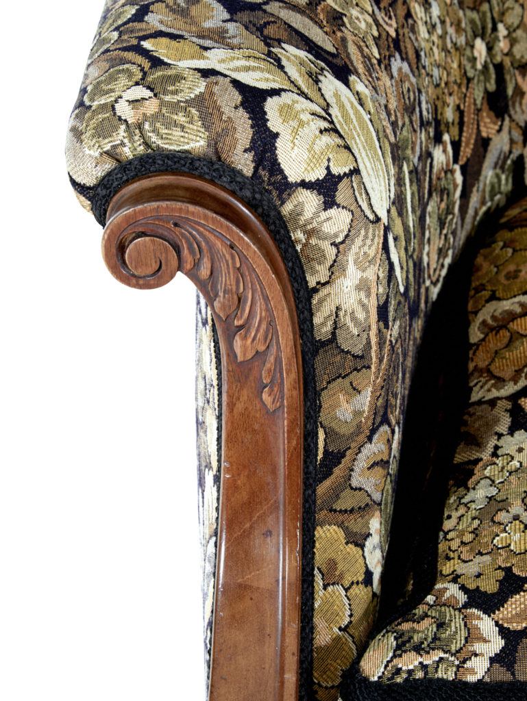 Pair of Early 20th Century Carved Walnut Armchairs — image 3