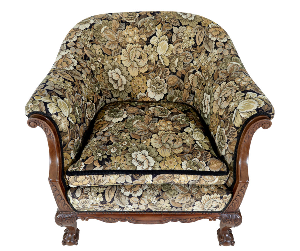 Pair of Early 20th Century Carved Walnut Armchairs — image 4