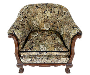 Pair of Early 20th Century Carved Walnut Armchairs — thumbnail 4