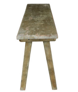 Late 19th Century Rustic Swedish Painted Pine Bench — thumbnail 4