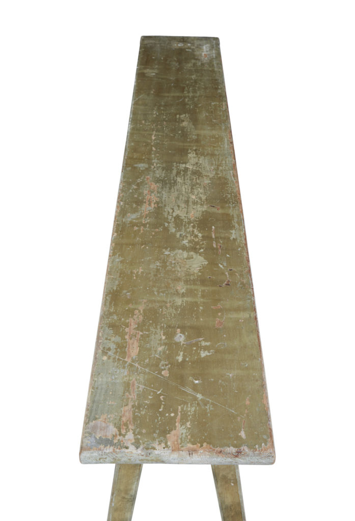 Late 19th Century Rustic Swedish Painted Pine Bench — image 3