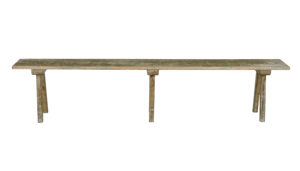 Late 19th Century Rustic Swedish Painted Pine Bench — image 5