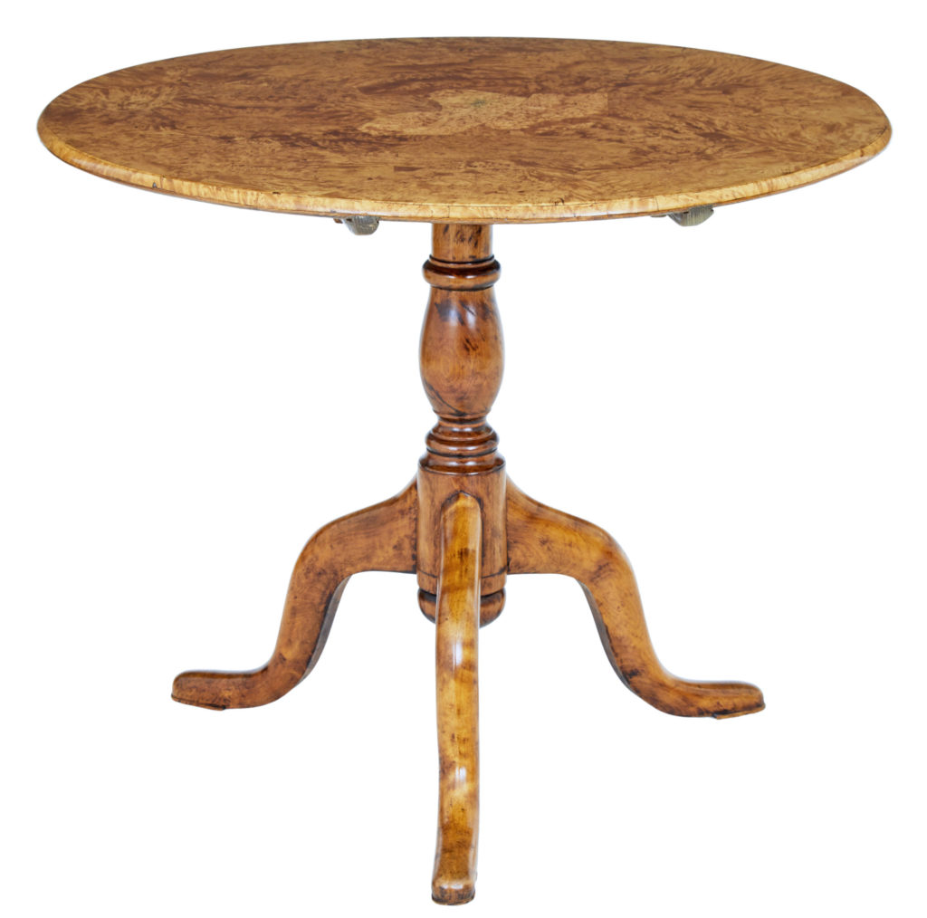 SWEDISH MID 18TH CENTURY ALDER ROOT TRIPOD TABLE