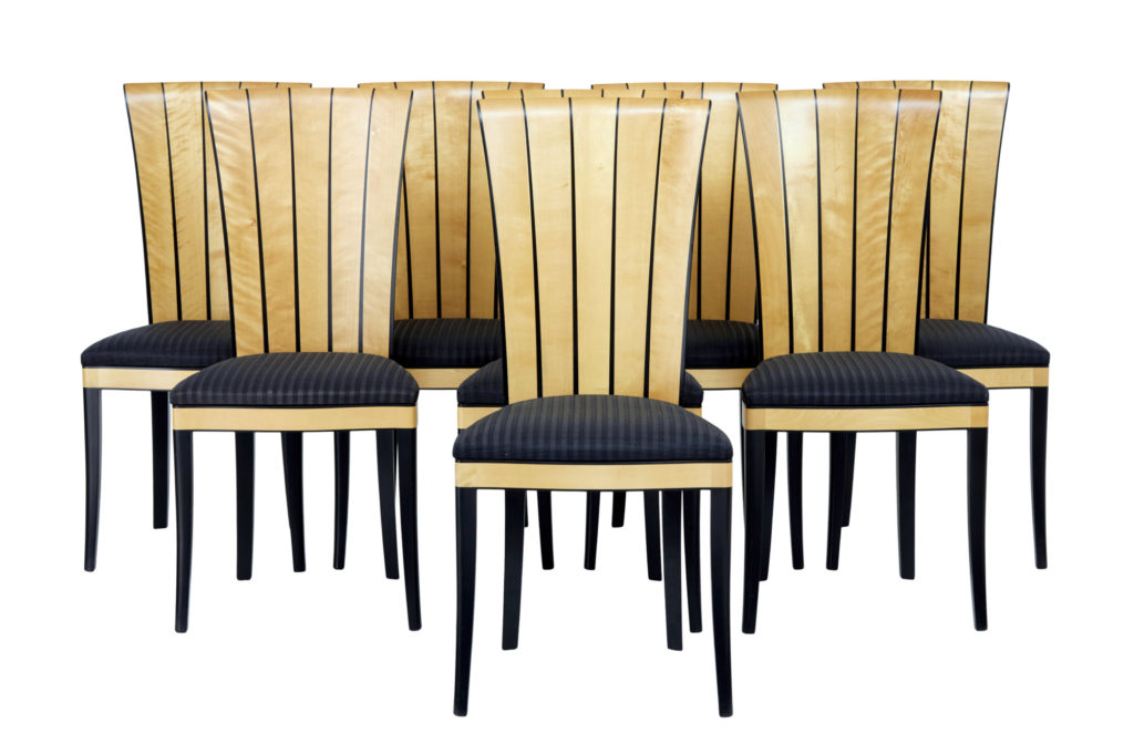 Set of 8 Finnish Cranbrook House Dining Chairs by Eliel Saarinen