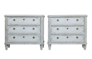 Fine Pair of 19th Century Swedish Painted Commodes — thumbnail 1