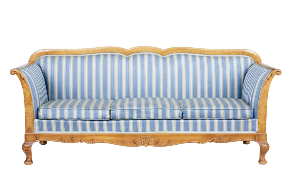 Swedish Late 19th Century Century Carved Birch Sofa — image 8