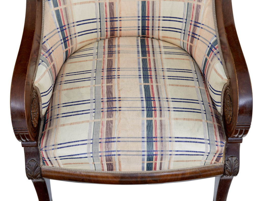 Danish 19th Century Carved Mahogany Armchair in the Biedermeier Taste — image 3