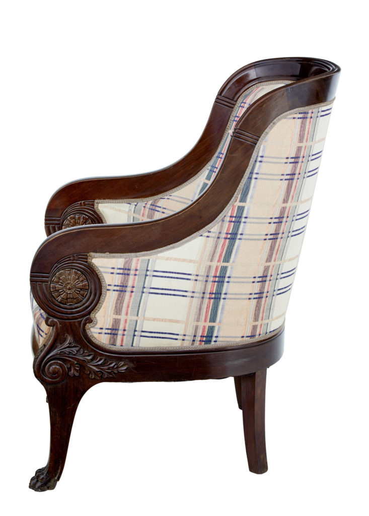 Danish 19th Century Carved Mahogany Armchair in the Biedermeier Taste — image 6