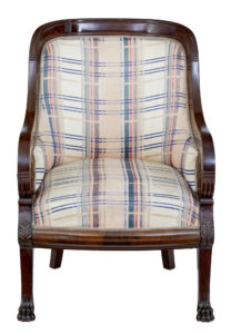Danish 19th Century Carved Mahogany Armchair in the Biedermeier Taste — thumbnail 7