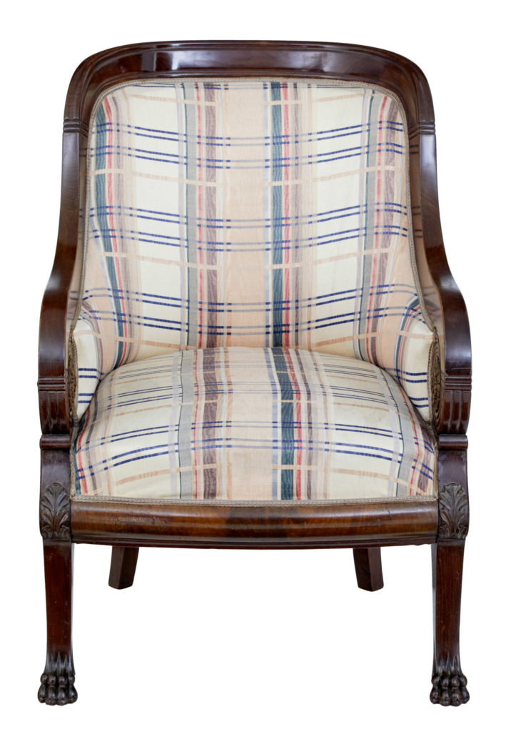 Danish 19th Century Carved Mahogany Armchair in the Biedermeier Taste — image 7