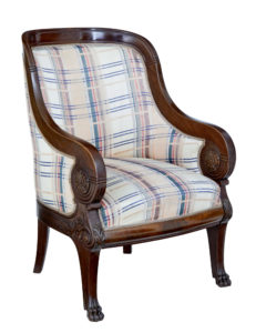 Danish 19th Century Carved Mahogany Armchair in the Biedermeier Taste — thumbnail 1