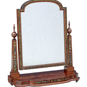 MID 19TH CENTURY MAHOGANY DRESSING MIRROR WITH PEA SHELL INLAY