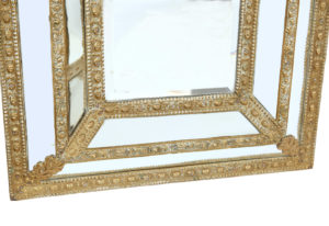 Late 19th Century Ornate Brass Cushion Mirror — thumbnail 4