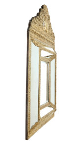 Late 19th Century Ornate Brass Cushion Mirror — thumbnail 3