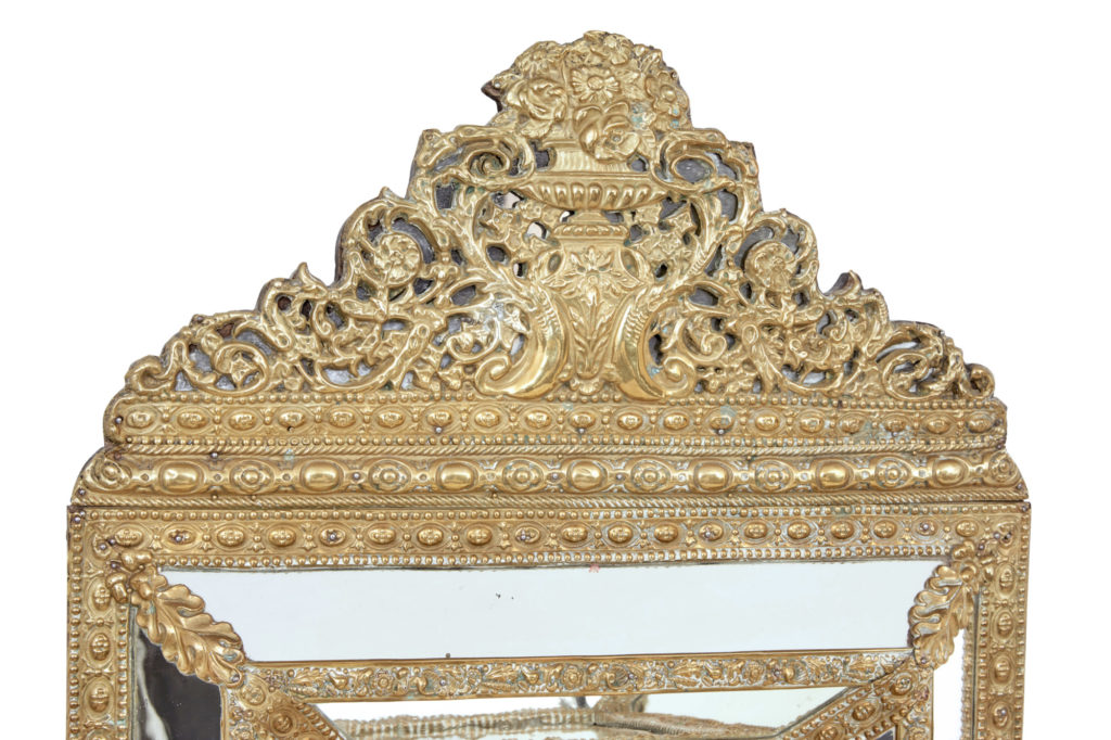 Late 19th Century Ornate Brass Cushion Mirror — image 5
