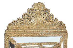 Late 19th Century Ornate Brass Cushion Mirror — thumbnail 5