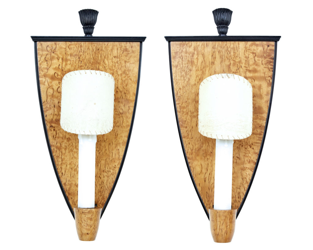 PAIR OF EARLY 20TH CENTURY BIEDERMEIER REVIVAL WALL LIGHTS