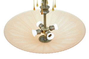 Scandinavian Art Deco Ceiling Dish Light by Orrefors — thumbnail 3