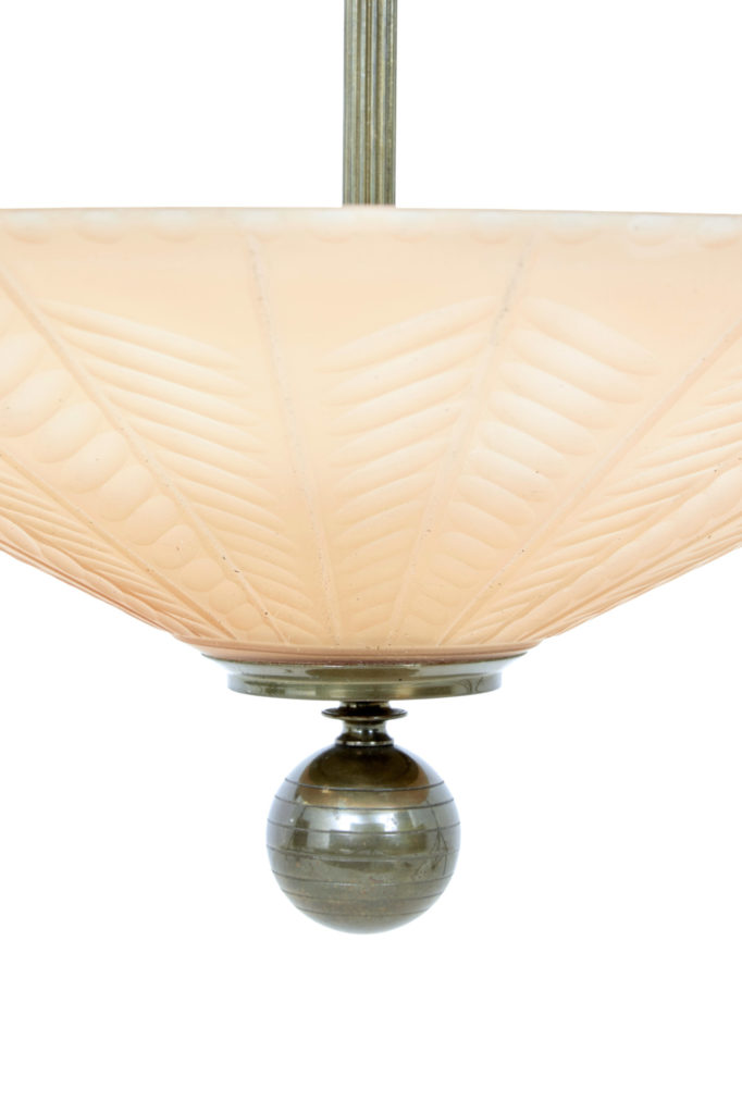 Scandinavian Art Deco Ceiling Dish Light by Orrefors — image 5