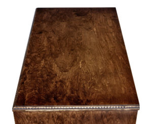 Mid 20th Century Burr Birch Chest of Drawers on Stand — thumbnail 2