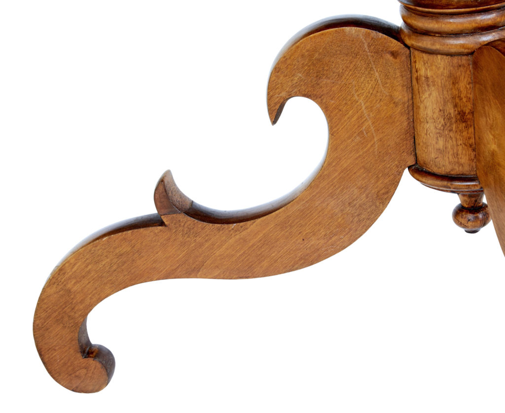 Swedish 19th Century Burr Birch Oval Occasional Table — image 3