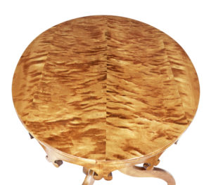 Swedish 19th Century Burr Birch Oval Occasional Table — thumbnail 5