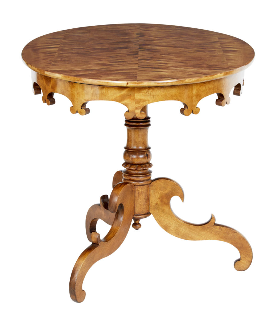 Swedish 19th Century Burr Birch Oval Occasional Table — image 7