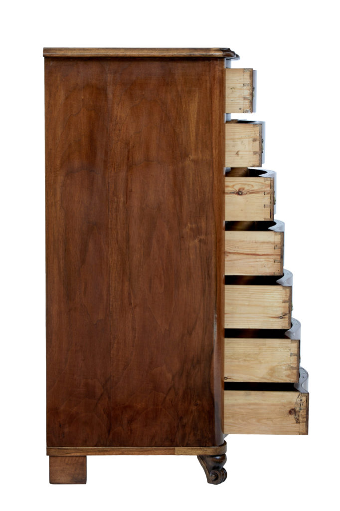 Mid 20th Century Walnut Tall Chest of Drawers — image 5