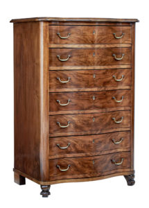 Mid 20th Century Walnut Tall Chest of Drawers — thumbnail 1