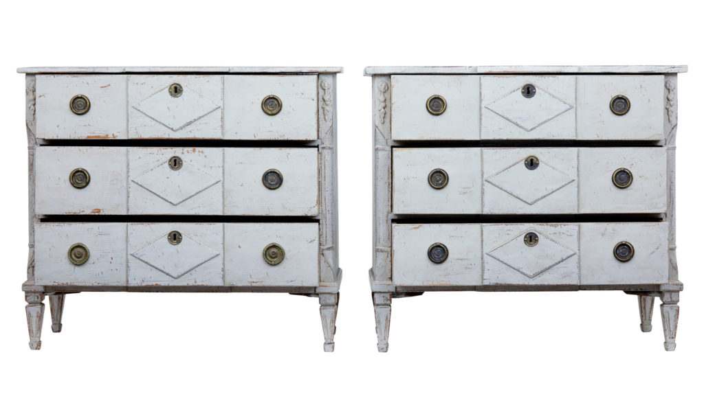 Pair of 19th Century Swedish Pine Painted Chest of Drawers — image 8