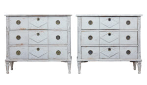 Pair of 19th Century Swedish Pine Painted Chest of Drawers — thumbnail 1