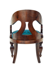 Rare Set of 4 Regency Period Inlaid Mahogany Lounge Chairs — thumbnail 4