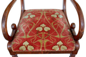Set of 4 19th Century Danish Flame Mahogany Armchairs — thumbnail 2