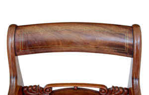 Set of 4 19th Century Danish Flame Mahogany Armchairs — thumbnail 4