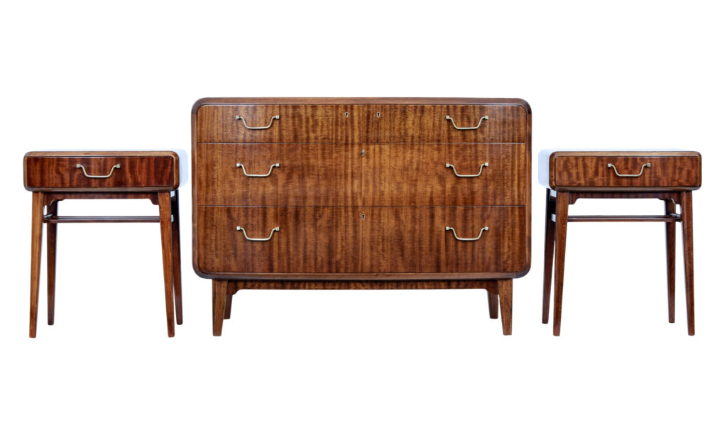 Mid 20th Century Mahogany 3 Piece Bedroom Suite by Smf Bodafors
