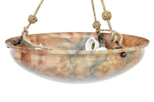 Art Deco Alabaster Dish Ceiling Light — thumbnail 3