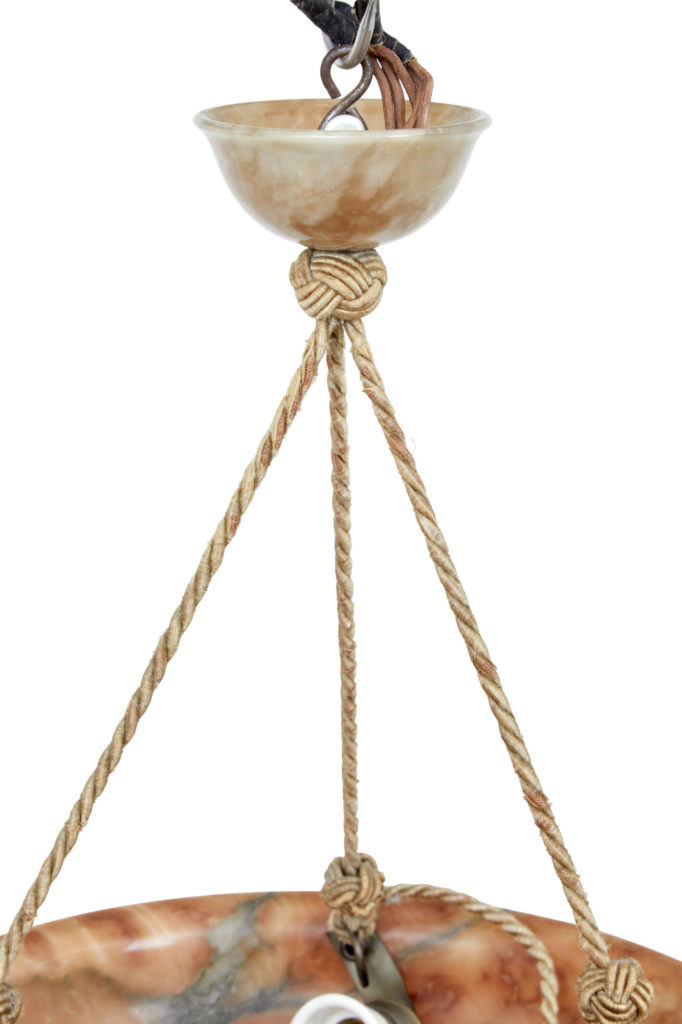Art Deco Alabaster Dish Ceiling Light — image 4