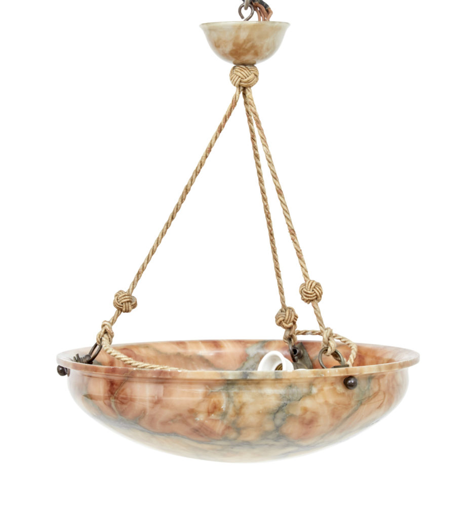 Art Deco Alabaster Dish Ceiling Light