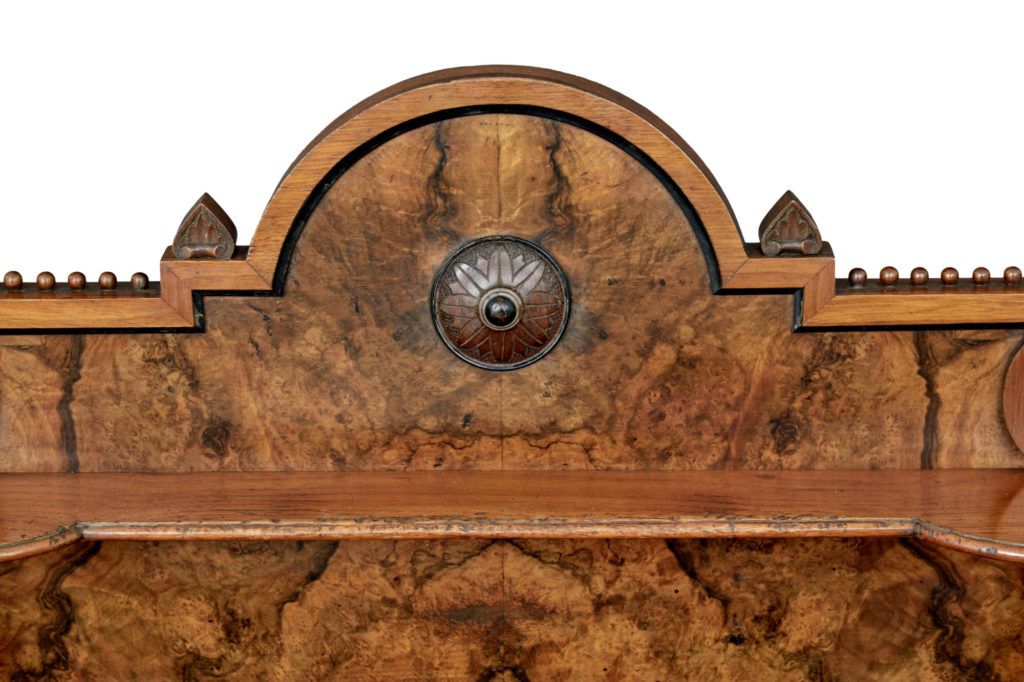 19th Century Carved Burr Walnut Davenport Writing Desk — image 2