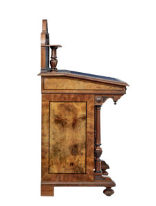 19th Century Carved Burr Walnut Davenport Writing Desk — thumbnail 5