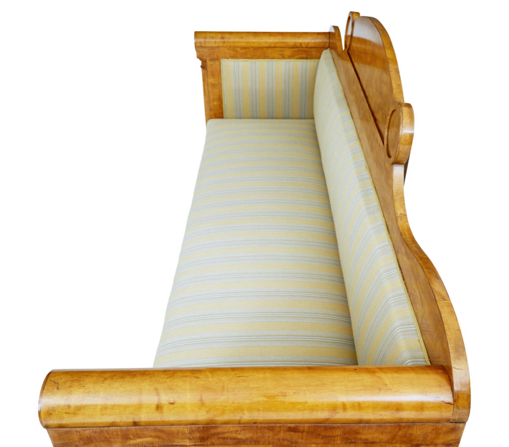 Swedish 19th Century Empire Revival Birch Sofa — image 4