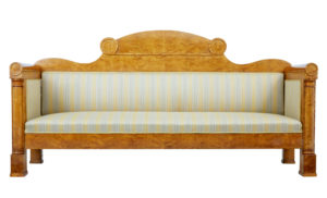 Swedish 19th Century Empire Revival Birch Sofa — thumbnail 8