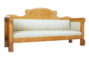 Swedish 19th Century Empire Revival Birch Sofa — thumbnail 1