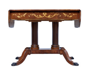 19th Century Mahogany Inlaid Sofa Table — thumbnail 4