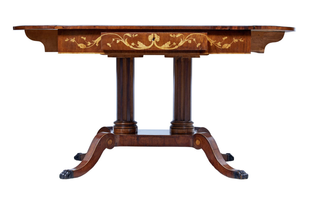 19th Century Mahogany Inlaid Sofa Table — image 6