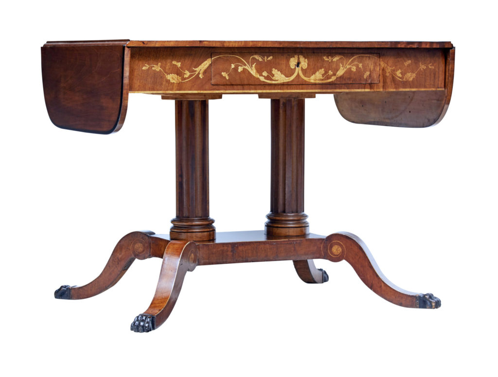19th Century Mahogany Inlaid Sofa Table