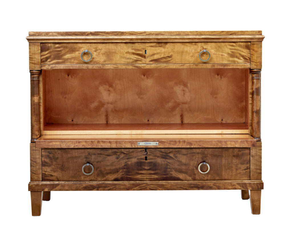 Early 20th Century Art Deco Inlaid Birch Chest of Drawers — image 7
